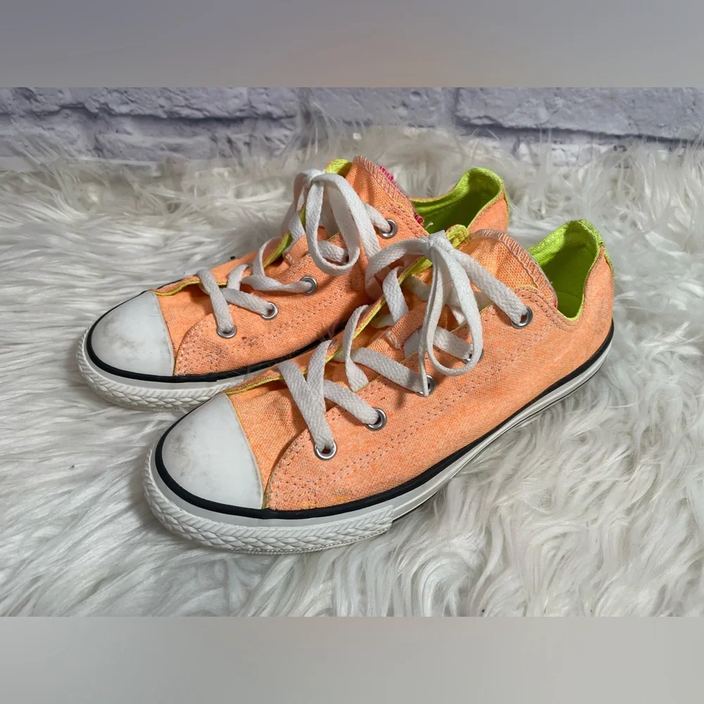 Converse All Star Light Orange‎ Double Tongue Sneaker junior Size 4